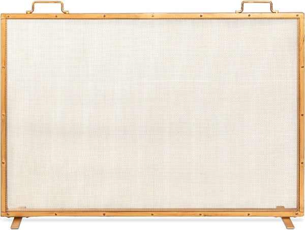 Best Choice 38×27" Single Panel Fireplace Screen — Gold — F18