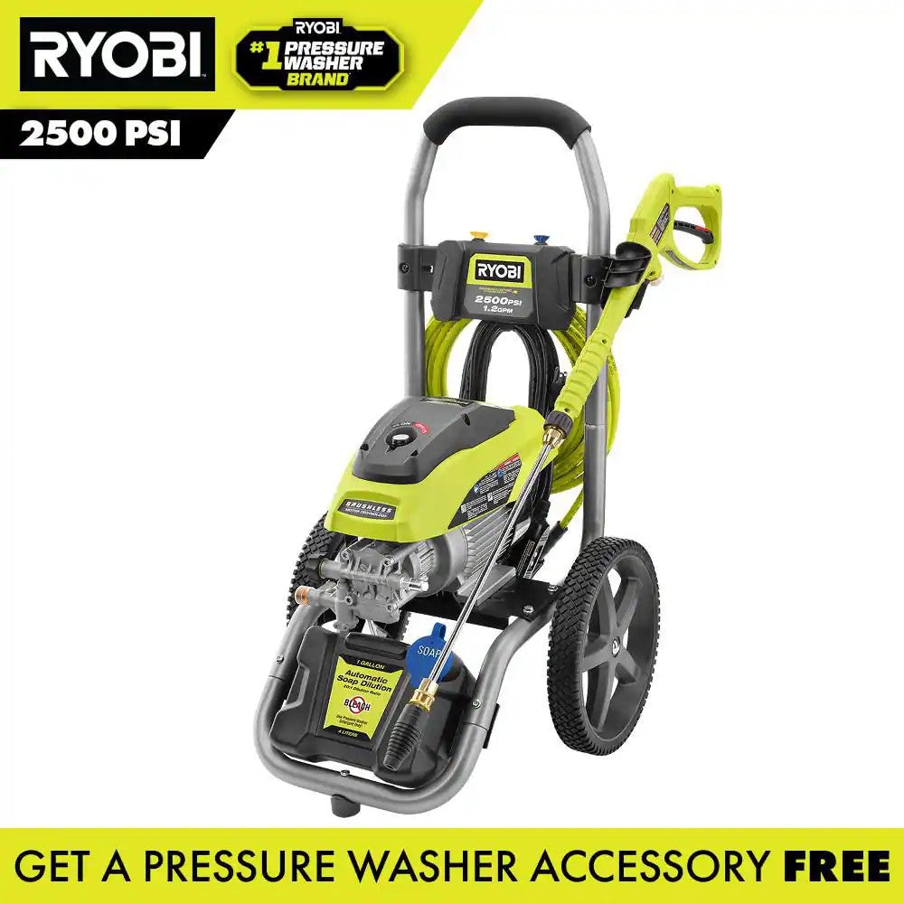 RYOBI 2500 PSI 1.2 GPM High Performance Cold Water Electric Pressure Washer L409 - Tested and Working