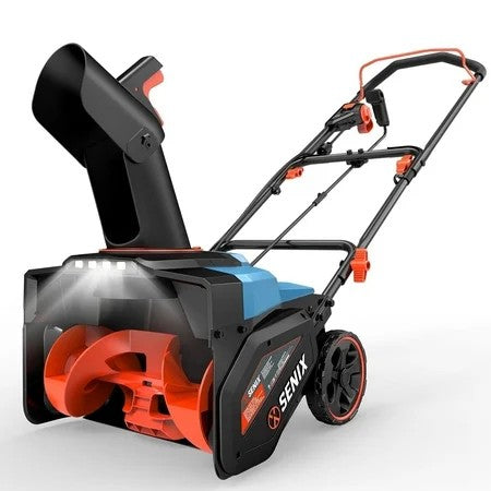 SENIX 18" Snow Blower, 8" Depth, 500lbs/min, 33FT Throw, LED Light, Foldable Handle 1605