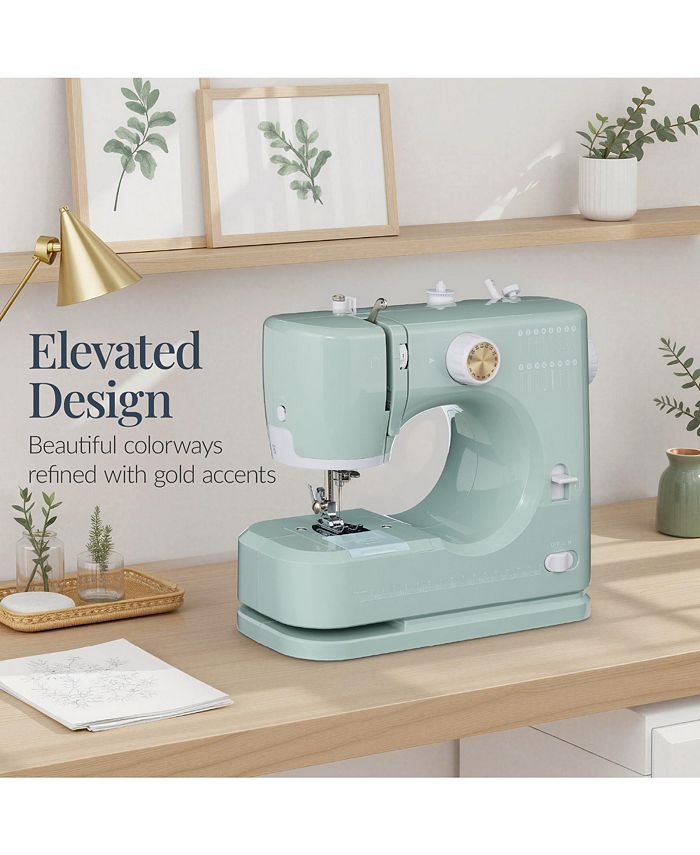 Best Choice Products 55-Piece Sewing Machine Kit for Beginners, w/ 16 Stitch Patterns, Double Stitching - Brown -J2-0361