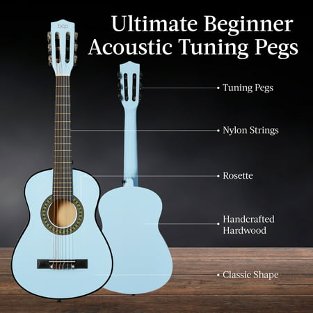 Best Choice Products 30in Kids Acoustic Guitar Beginner Starter Kit with Tuner, Strap, Case, Strings - Light Blue - A4 - 1422