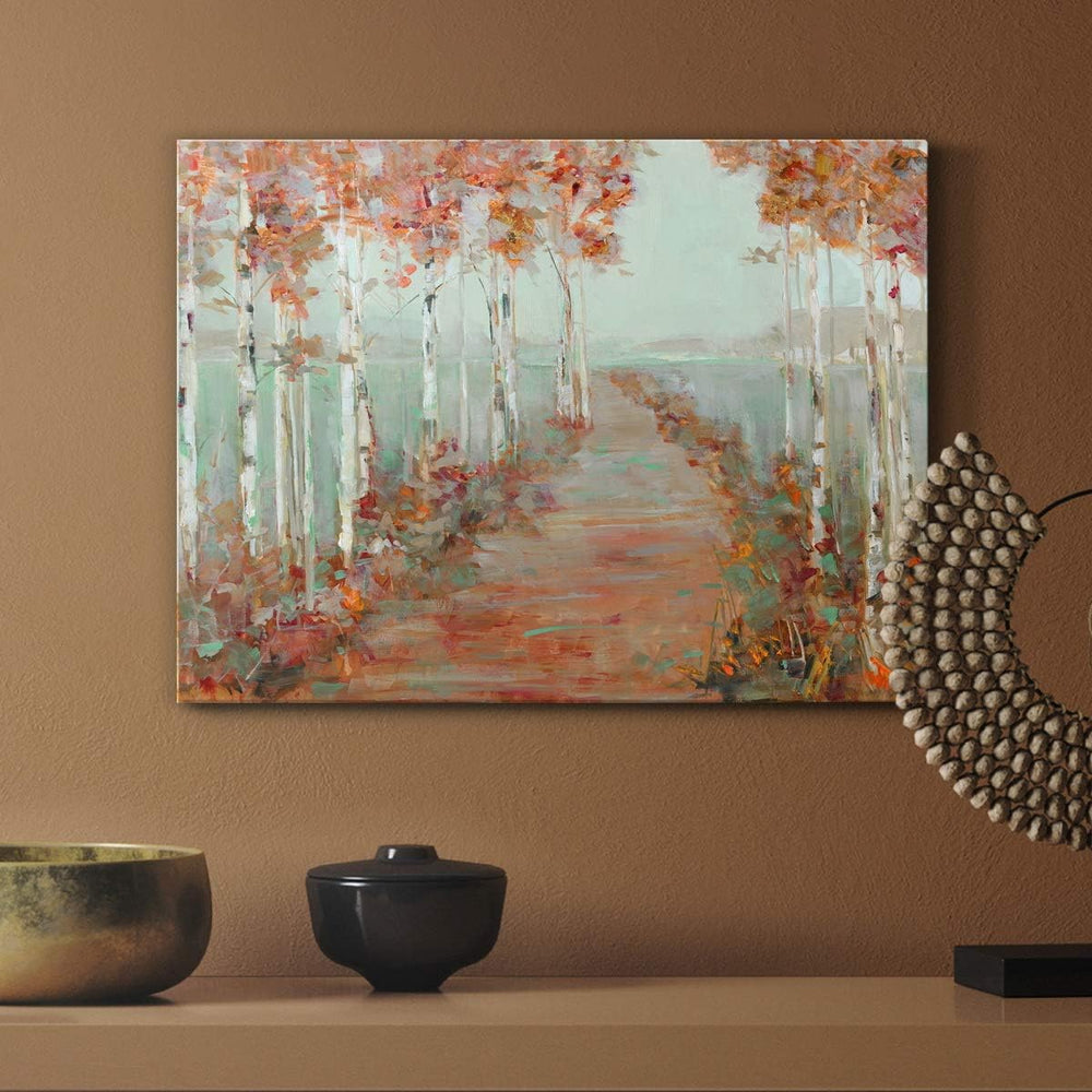 Renditions Gallery Birch Trees Wall Art, Autumnal Tree Artwork, Beautiful Nature Scene, Premium Gallery Wrapped Canvas D cor, Ready to Hang, 18 in H x 27 in W, Made in America Print