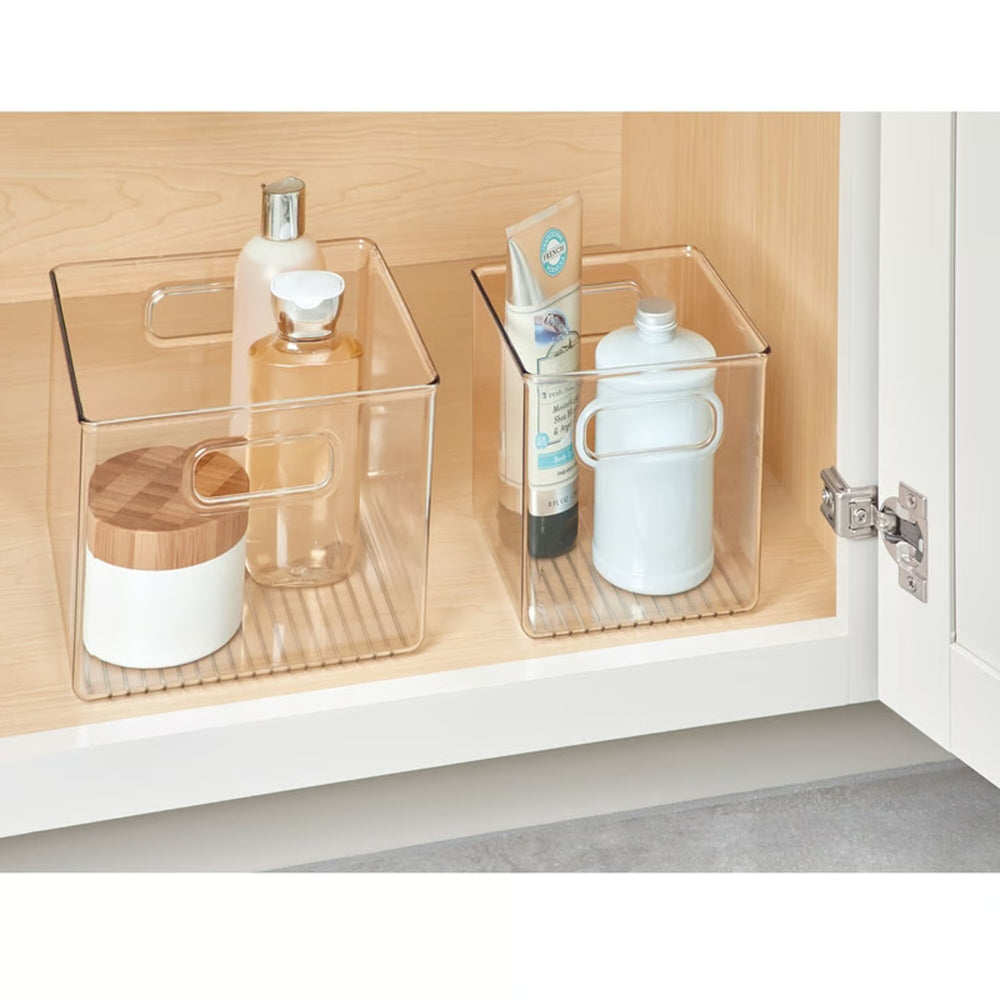 iDesign Linus Clear Storage Bin with Handles 6 in. H X 6 in. W - L10 - 535