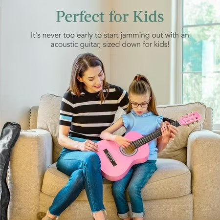 Best Choice Products Walmart Exclusive 30in Kids Acoustic Guitar Beginner Starter Kit w/ Strap, Case, Strings - Walmart Pink -J1-0323