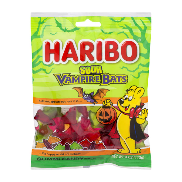 HARIBO Halloween Sour Vampire Bats Gummy Candy - 4oz (Qty: 8) X44