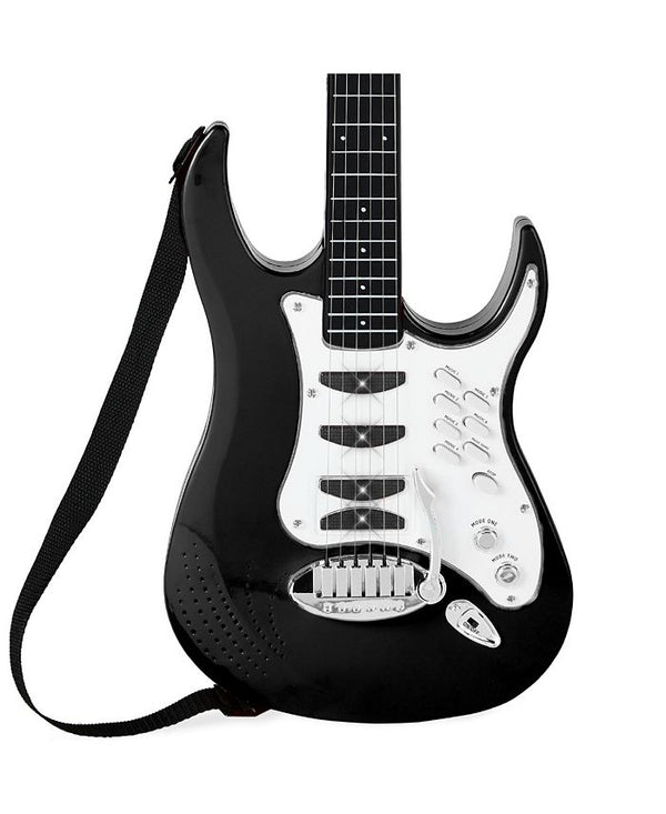 Best Choice Products Kids Electric Musical Guitar Toy Play Set w/ 6 Demo Songs, Whammy Bar, Microphone, Amp, AUX - Black - NO SIZE - L1 - 1945