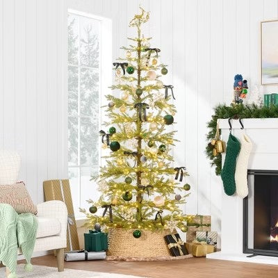 Best Choice Products 7.5ft Pre-Lit Sparse Christmas Tree w/ 300 2-in-1 LED Lights, Cordless Connection, Metal Stand 1879
