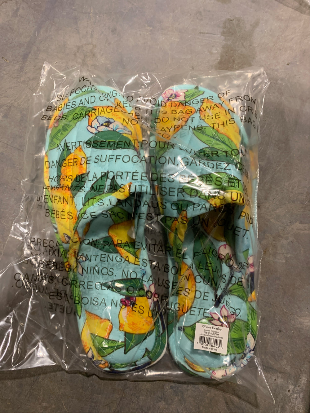 Vera Bradley Lemon Grove Travel Slippers Womens Medium 7-8 Slip on Mules Comfort -A4-1060 -A4-1061 -A4-1062 -A4-1063 -J5-1575 -J5-1576 -J5-1577