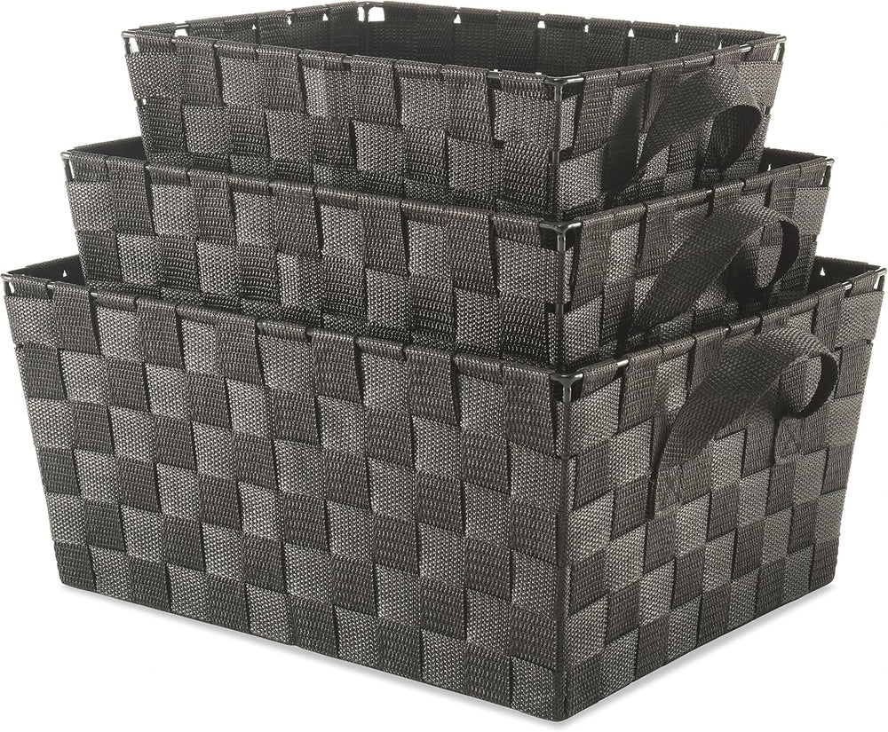 Whitmor Woven Strap Storage Baskets S/3-Espresso -J13-0662