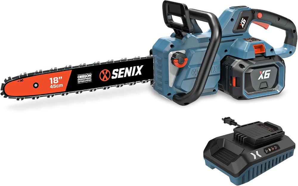 SENIX Chainsaw|60V 18" Battery Chainsaw|Brushless Electric Chainsaws|Cordless Chain Saw (tool only) |Garden Tool for Trees, Pruning, Branch Trimming, Best Gifts for Man, CSX6-M1 1495