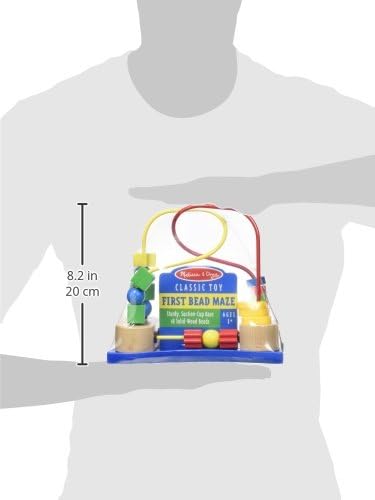 Melissa & Doug First Bead Maze - Wooden Educational Baby Toy with Suction Cups, for Floor, High Chair or Toddler Table, Toddler Toys for Girls & Boys Ages 1+ 1368
