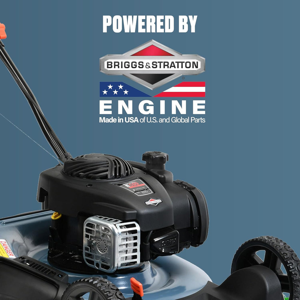 SENIX 21-Inch Gas Push Lawn Mower with 140 cc 4-Cycle Briggs & Stratton Engine, Mulching and Side Discharge, 6-Position Dual Lever Height Adjustment (LSPG-M6) 1655
