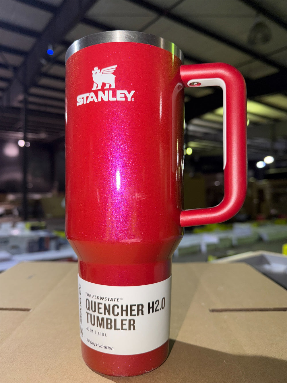 Stanley 40 oz Red Sparkle Tumbler NO LID NO STRAW 1013