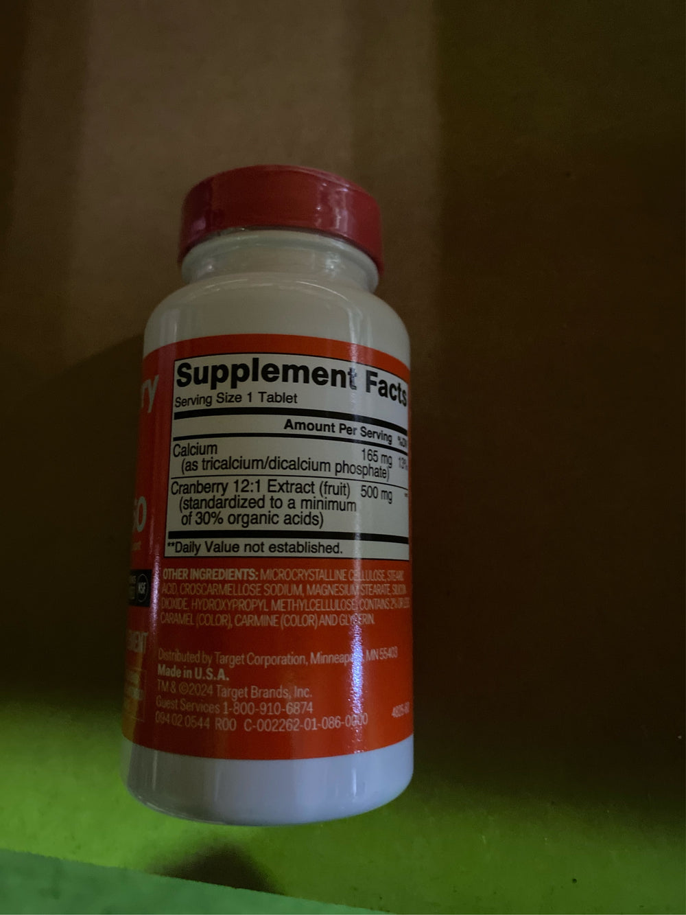 Cranberry Dietary Supplement Tablets - 60ct - up&up : 500mg Per Serving - L10 - 155