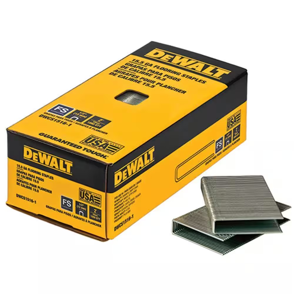 2 in. Leg x 1/2 in. Crown 15-1/2-Gauge Coated Steel Hardwood Flooring Staple (7,728 per Box) L39 - Tested and Working