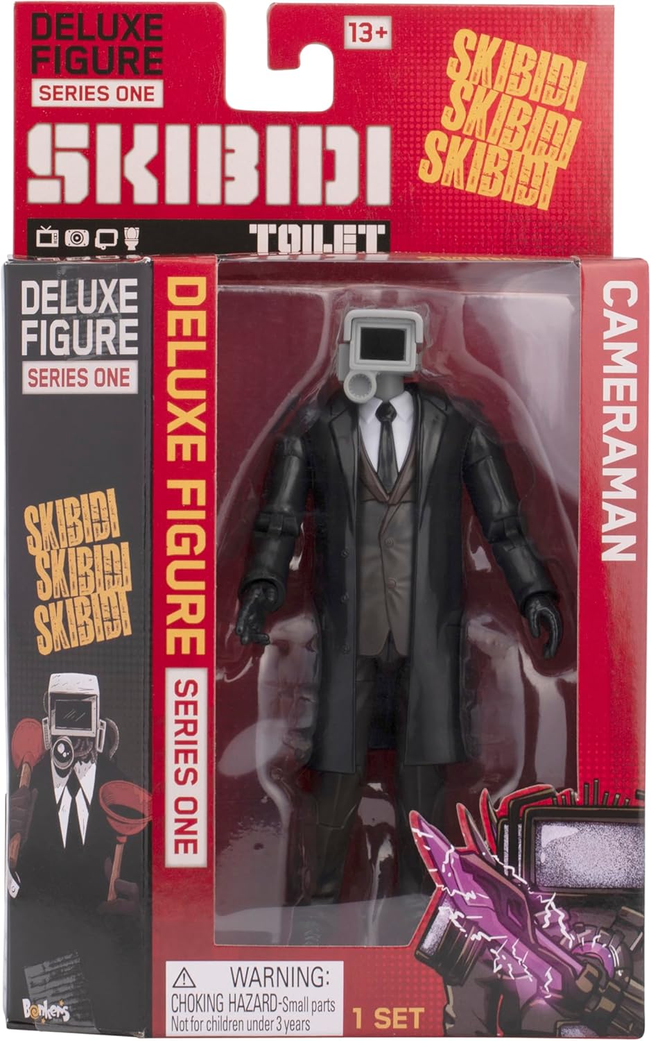 Skibidi Toilet Figurine de Cam raman de luxe, figurines de collection, produit sous licence officielle, noir 1407