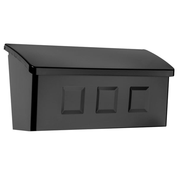 Architectural Mailboxes Wayland Contemporary Galvanized Steel Wall Mount Black Mailbox 1953