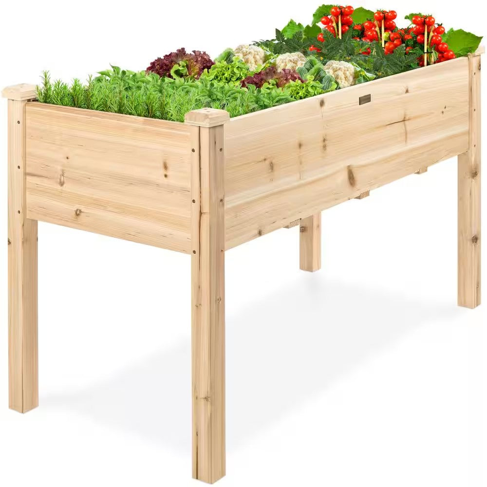 48 in. x 24 in. x 30 in. Wood Raised Garden Bed - Natural 1559