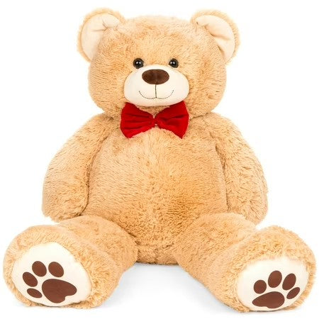 Best Choice Products 35in Giant Soft Plush Teddy Bear Stuffed Animal Toy w/ Bow Tie, Footprints - Brown -J4-0417