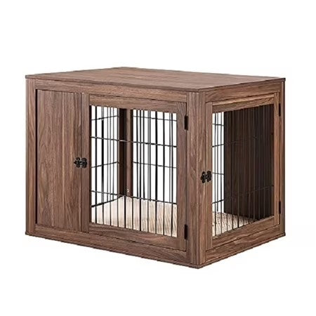 Large Pet Crate with Cushion - Walnut - A2 - 406