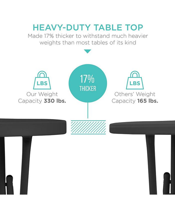 Best Choice Products 32in Bar Height Folding Table, Indoor Outdoor Accessory w/ Thick Table Top, 330lb Capacity - Black - E4 - 1627
