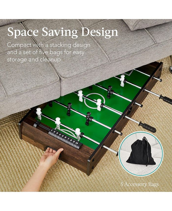 Best Choice Products 11-in-1 Kids Combo Game Set w/ Ping Pong, Foosball, Air Hockey, 5 Accessory Bags - Brown - No Size - G7 - 977