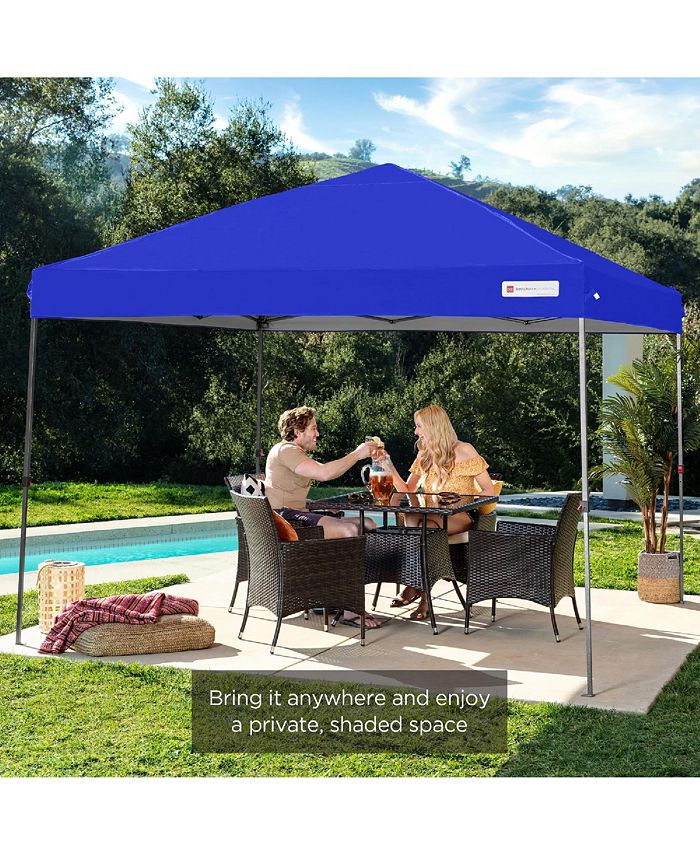 Best Choice Products 10x10ft Easy Setup Pop Up Canopy w/ 1-Button Setup, Wheeled Case, 4 Weight Bags - Blue - NO SIZE - L7 - 1556