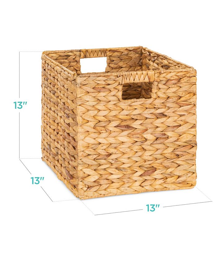 Best Choice Products 13x13in Hyacinth Storage Baskets, Set of 5 Multipurpose Collapsible Organizers - Tan/Beige -B4-0476 -B8-0086 -J6-1584