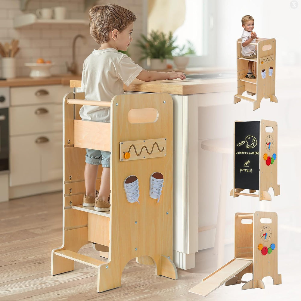 Toddler 4‑in‑1 Kitchen Helper Tower w/ Slide — G26