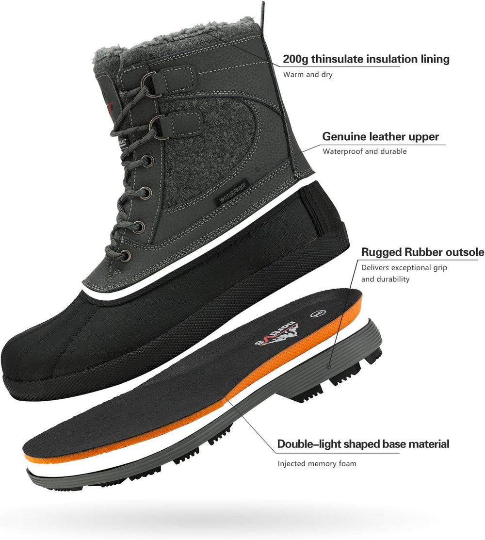 NORTIV 8 Men's Waterproof Winter Snow Boots AVENUE size 12 1360