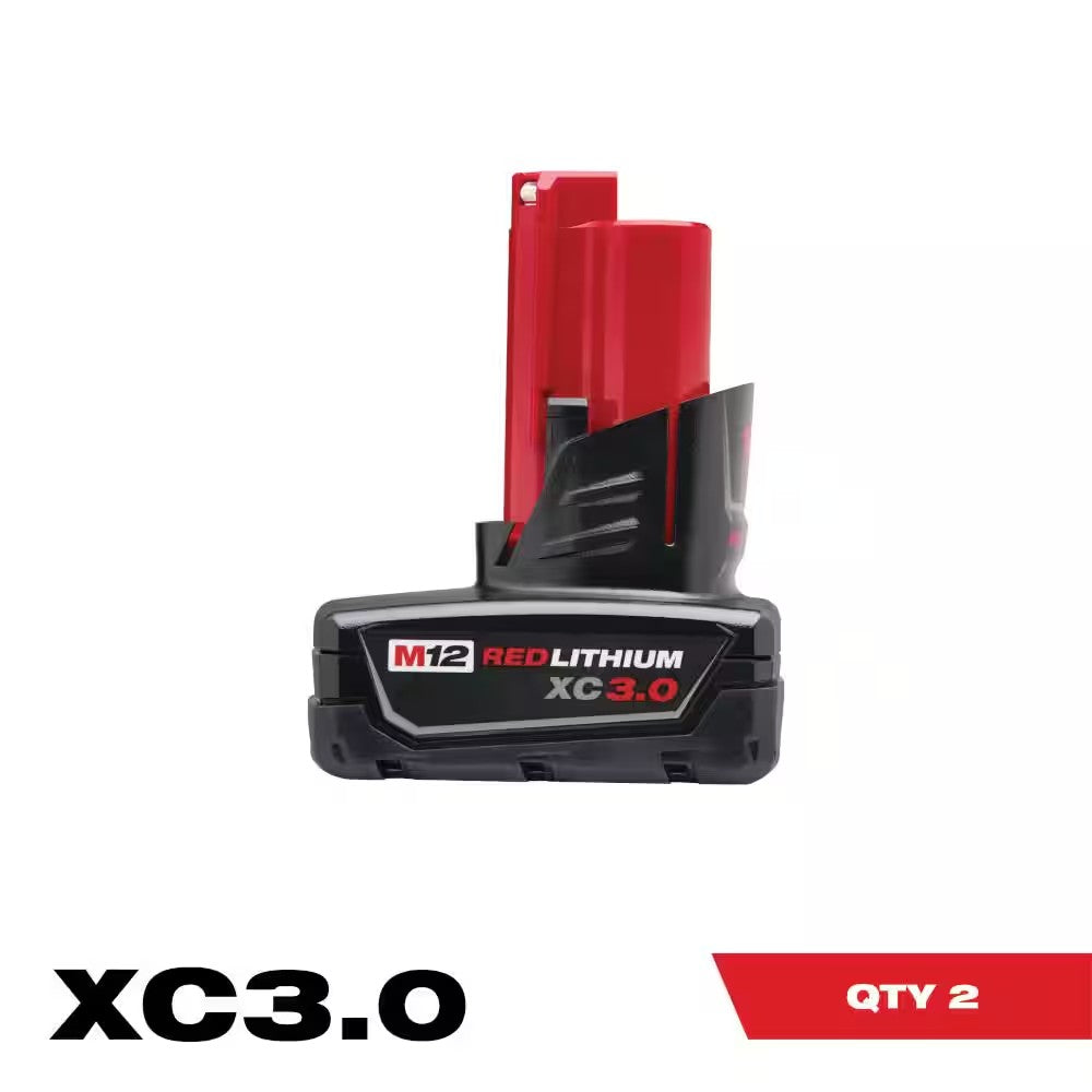 M12 12-Volt Lithium-Ion XC Extended Capacity 3.0 Ah Battery Pack (2-Pack) - K272 - Tested and working