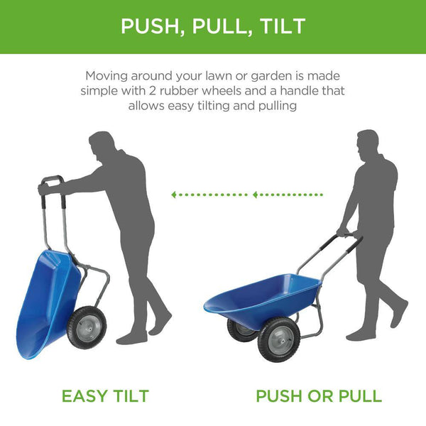 5 cu. ft. Blue Plastic Wheelbarrow with Padded Handles - H6 - 94