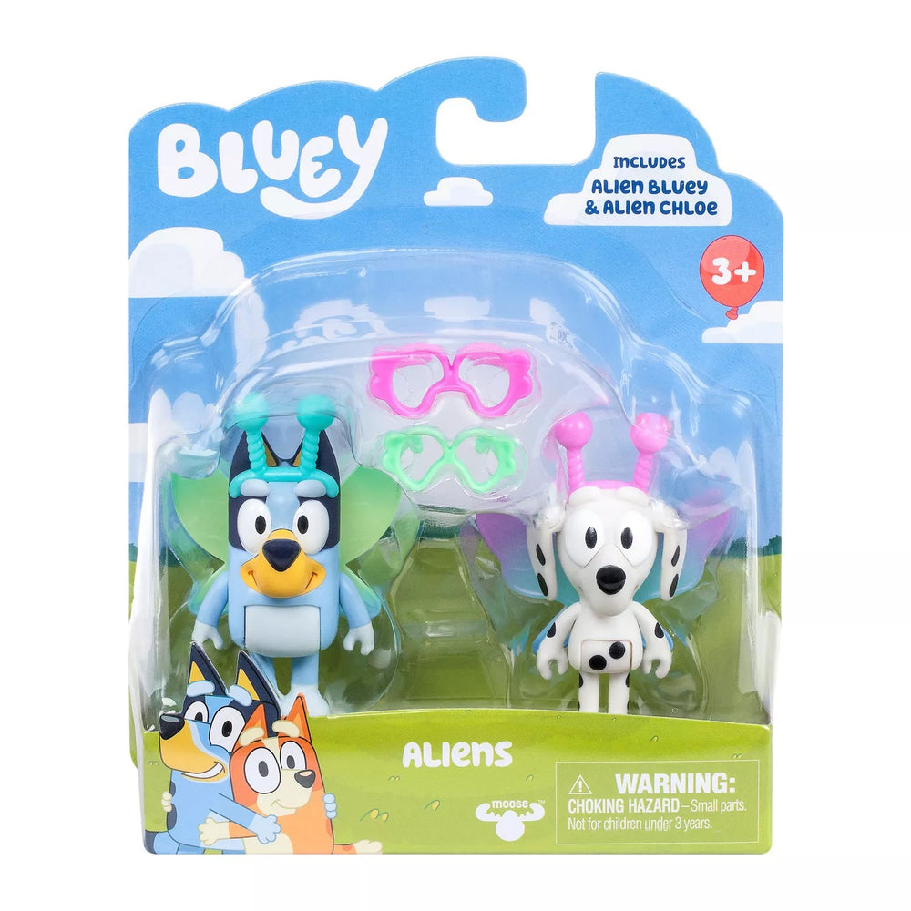 Bluey Aliens Alien Bluey and Alien Chloe Figure Set - C3 - 322