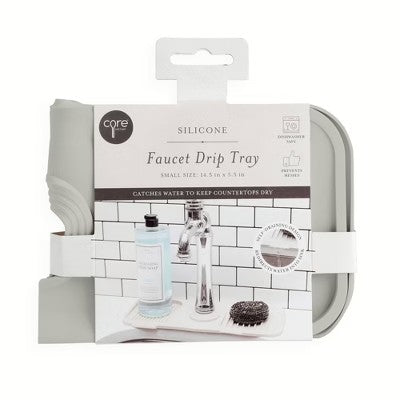 Core Kitchen Faucet Drip Tray: Silicone Dish Drying Mat, Beige, Dishwasher-Safe - 956