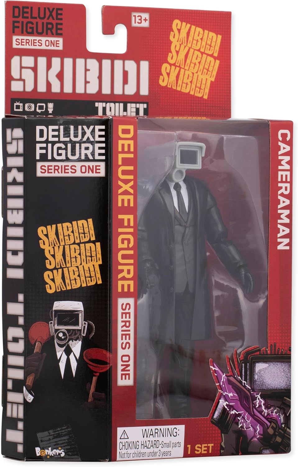 Skibidi Toilet Figurine de Cam raman de luxe, figurines de collection, produit sous licence officielle, noir 1407