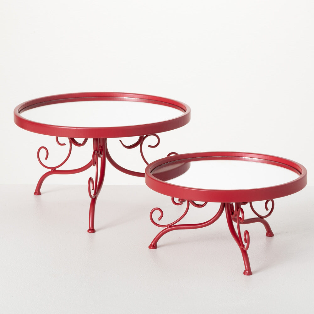 Sullivans 1-Pack Red Metal Rustic Decorative Tray -G5-0016