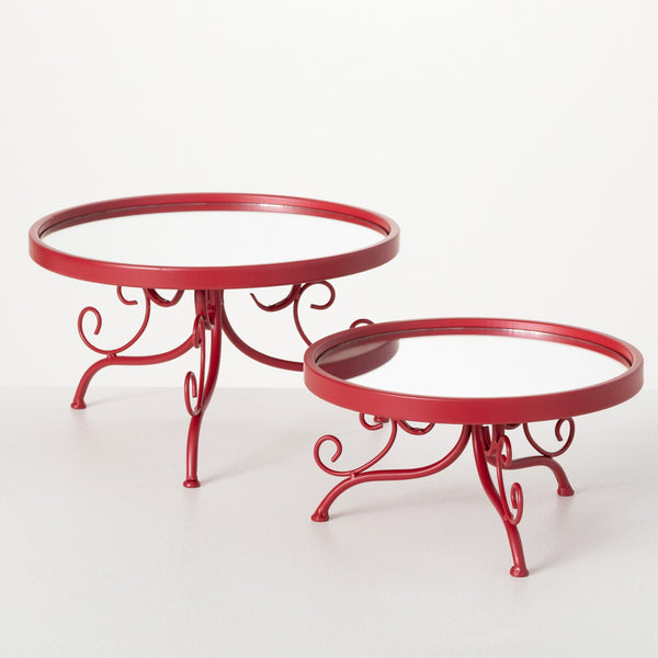 Sullivans 1-Pack Red Metal Rustic Decorative Tray -G5-0016