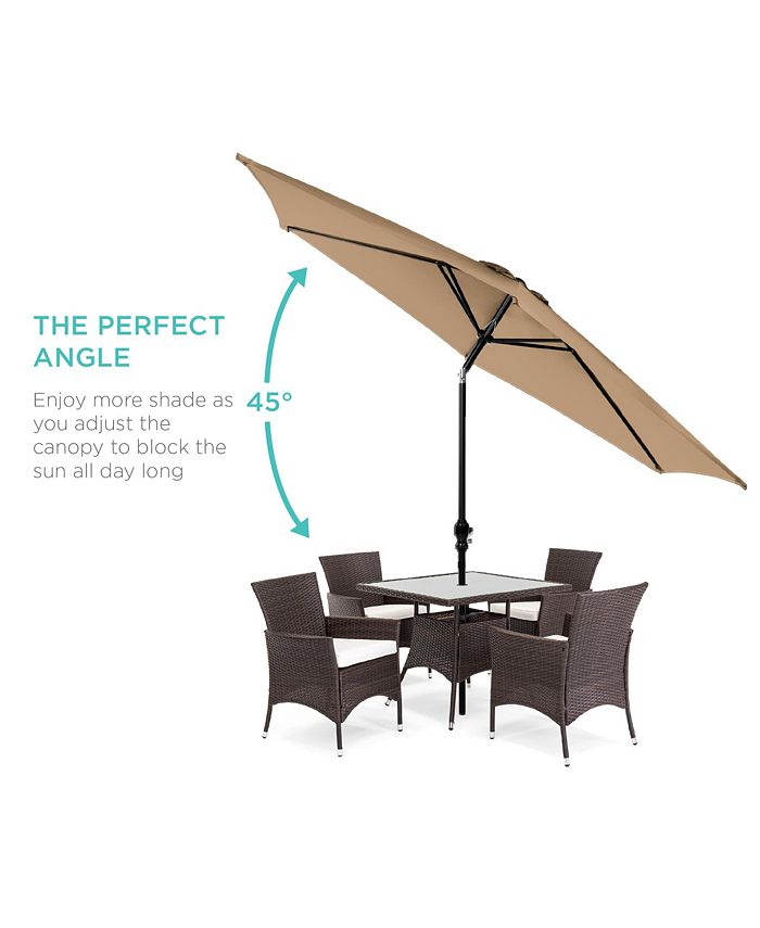Best Choice Products 10ft Outdoor Steel Market Patio Umbrella w/ Crank, Tilt Push Button, 6 Ribs - Tan/Beige - No Size - K7 - 465