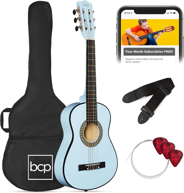 30in Kids Acoustic Guitar Starter Kit — Light Blue — H84