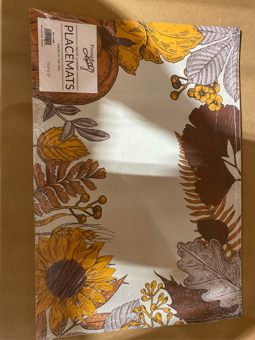 Primitives by Kathy Placemats Brown - Brown & Orange Autumn Floral 24-Pc. Paper Place Mat Pad - L9 - 491