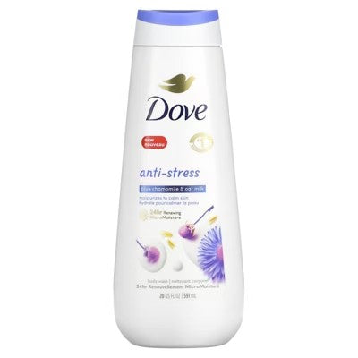 Dove Moisturizing Body Wash Sulphate Free Body Wash Moisturizes to Calm Skin Anti-Stress Body Cleanser with Blue Chamomile and oat milk scent 22 oz - 434