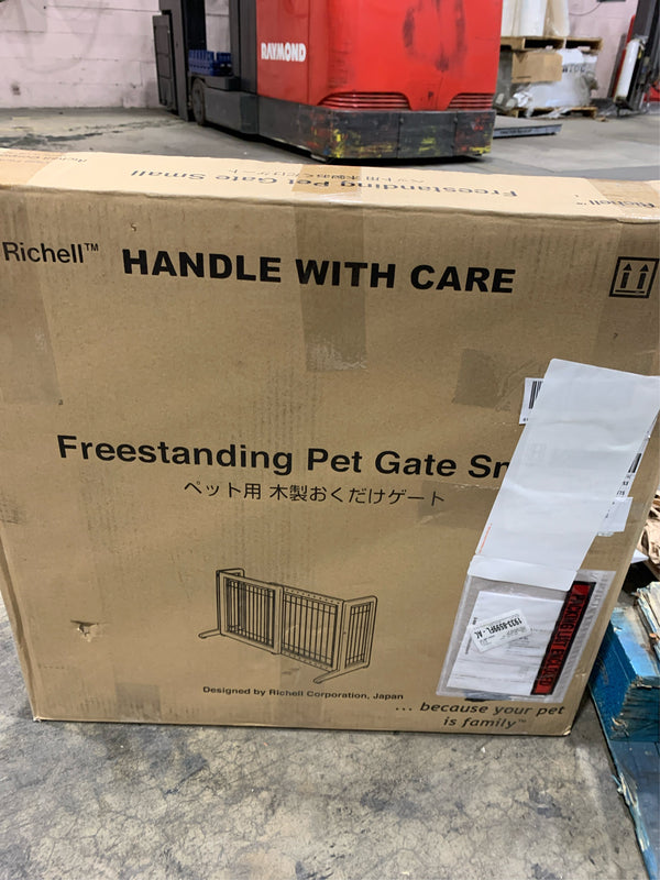 Richell Freestanding Pet Gate - Small - Brown - S -M5-0647