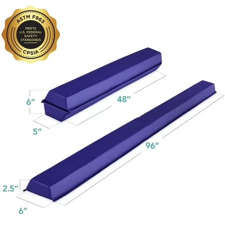 Best Choice Products 8ft Folding Floor Balance Beam 2-Panel for Gymnastics Practice, Exercise Sky Blue - F1 - 1943