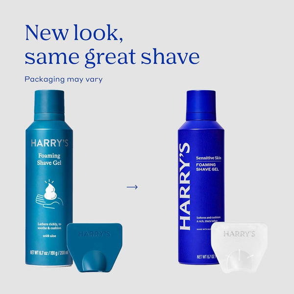 Harry's Original Shaving Kit for Men - Razor Handle, 5 Razor Blade Refills, Foaming Shave Gel, and Travel Blade Cover - TSA Approved Travel Essentials - German Engineered - Prange - A7 - 1572