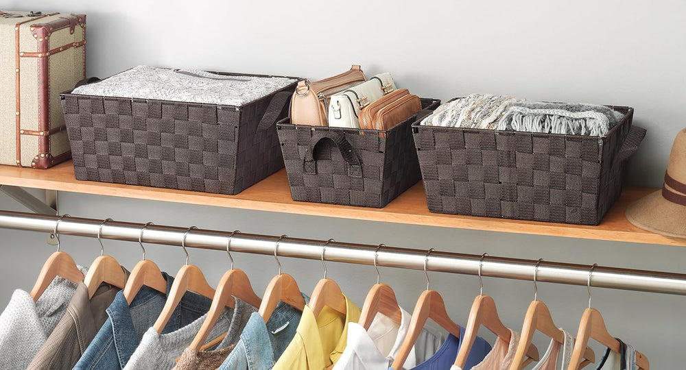 Whitmor Woven Strap Storage Baskets S/3-Espresso -J13-0662