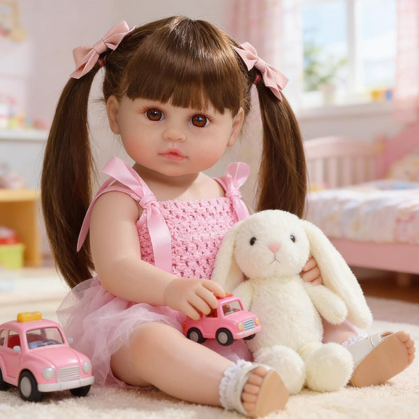 SCOM Lifelike Reborn Dolls Girl -20 Inch Realistic Baby Doll Newborn Baby Dolls Lifelike Baby Doll Silicone Toddler Clothes Gift Set for Age 3+ 1469