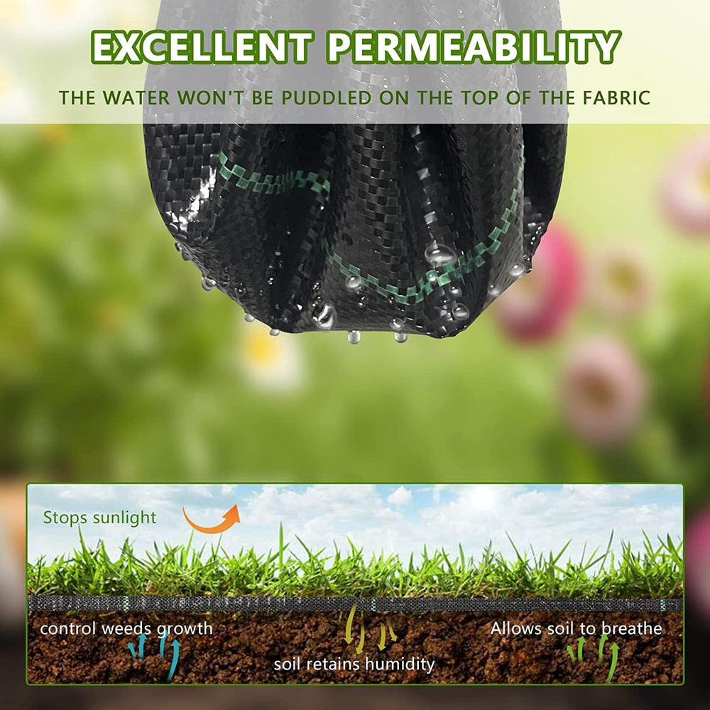 3ftx50ft Weed Barrier Landscape Fabric Heavy Duty Weed Block Gardening Ground Cover Mat, Weed Control Garden Cloth  Woven Geotextile Fabric for Underlayment Commercial Driveway Fabric 1356