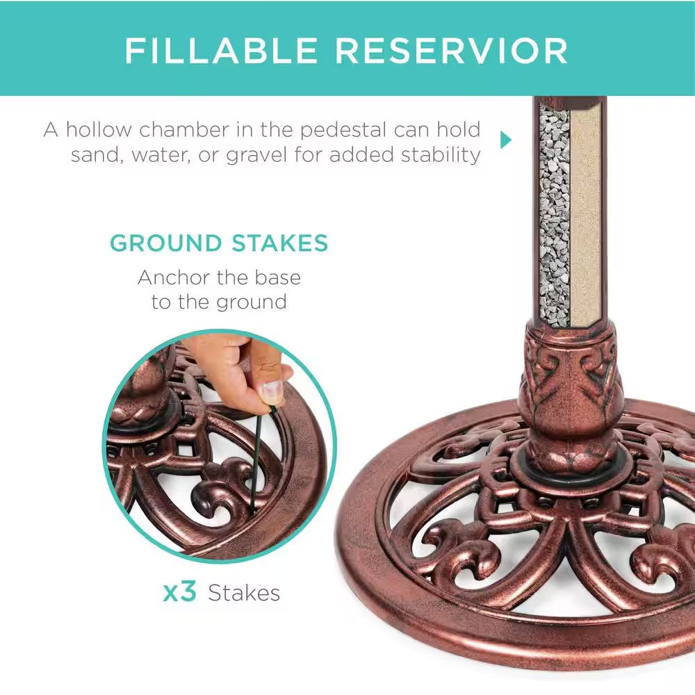 Rustic Apricot Birdbath - K1 - 341