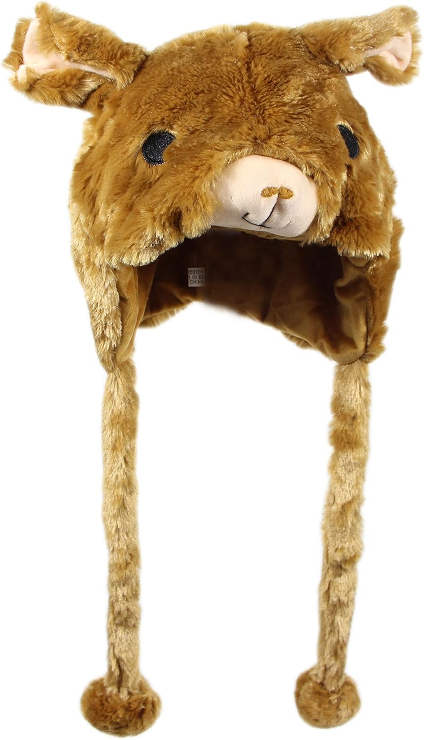 Plush Fun Animal Hats One Size Cap Polyester with Fleece Lining - 585