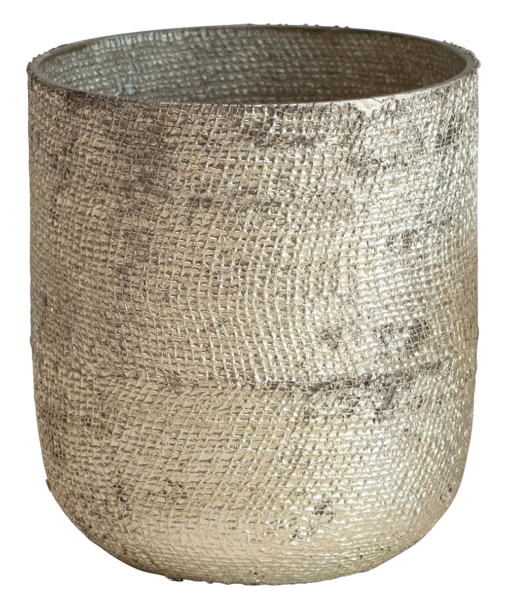 Silvertone Distressed Votive Holder